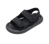 Generisch Girls' Sandals Unisex Casual Open Toe Lightweight Adjustable Straps Sports Sandals First Walking Shoes Slippers, black, 12 UK Child