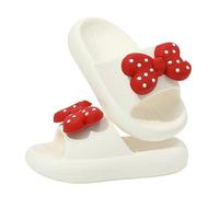 Generisch Girls' Slippers for Summer Comfortable Indoor Outdoor Leisure Fashion with Decorative Bow for Toddlers to Teenagers from 2 to Years, White, 12 UK Child