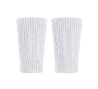 Generisch Girls' Socks Worn Women's Winter Leg Warmers, Crochet Knit Boot Socks, Topper Cuffs Socks Kids 38-42, White, One size