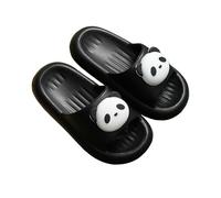 Generisch Girls Soft EVA Indoor Outdoor Slippers Casual Comfortable Panda Print Slip On Shoes for Toddlers 2-12 Years, black, 10 UK Child