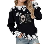 Generisch Girls' Sweatshirt with Crew Neck, Graphic Print, Practical Pocket for Cosy Everyday Outfits in the Cool Season, black, 4-5 Years
