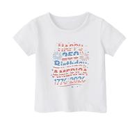 Generisch Girls' T-Shirt with Colourful Lettering Print on Short Sleeve Shirt, Children's Top with Multicoloured Statement Text and Crew Neck, Casual Everyday Shirt for Girls