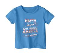 Generisch Girls' T-Shirt with Colourful Lettering Print on Short Sleeve Shirt, Children's Top with Multicoloured Statement Text and Crew Neck, Casual Everyday Shirt for Girls