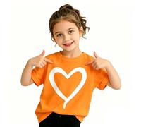 Generisch Girls' T-shirt with large heart print, a simple basic shirt for nursery, school or as a loving gift.
