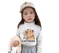 Generisch Girls' Thermal Base Layer Top Long Sleeve with Soft Fleece Lining Fashionable Children's Blouse Cold Season, White, 4-5 Years