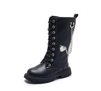Generisch Girls' Winter Boots in the Calf Area with Warming Inner Fibre for Toddlers, Comfortable Casual Shoes in Cold Weather, black, 1.5 UK