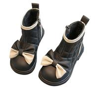 Generisch Girls' Winter Boots with Soft Inner Layer Flexible Outsole for Girls from 15 Months to 6 Years Ideal for Nursery Everyday Outdoor Activities, black, 8 UK Child