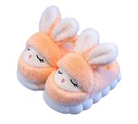 Generisch Girls Winter Slippers Cozy Soft Sole Cartoon Slippers for Kids Perfect for Daily Use and Home Comfort (4 to 14 Years), orange, 3 UK