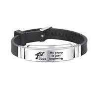 Generisch Give him the graduation inspirational 2021 bracelet for the graduation clause bracelet rose, one size, Silica gel, No Gemstone