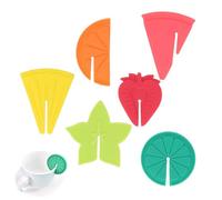 Generisch Glass Marker, Silicone Champagne Glass Marker, Pack of 6 Wine Accessories in Fruit Shape Pendant for Glass Differentiation for Cocktail Tasting Parties and