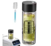 Generisch Glass Tea Bottle, 400 ml Tea Drinking Cup - High Temperature Resistant Drinking Vessel with Magnetic Closure and Double Layer Cup for Sports, Fitness, Travel, Picnic, School and Home