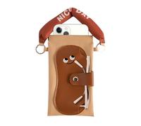 Generisch Glasses Case - Mobile Phone Organiser Made of Faux Leather with Holder - 2-in-1 Waterproof Glasses Case for Travel & Shopping, Stylish Portable Mobile Phone Case, khaki, Siehe Beschreibung