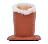 Generisch Glasses Holder - Plush Leather 11.6 x 8.1 x 12 cm | Storage Box for Glasses | Plush Lined Protective Case for Sunglasses, Reading Glasses and Daily Organisation at Home or on the Go, brown