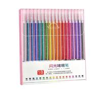 Generisch Glitter Gel Pen Set, 8/12/18/24 Colours, Water- Ink Without Leaking, ABS, Ideal for Students, Journaling, Drawing and Craft Projects