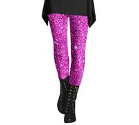 Generisch Glitter Leggings Women's 80s Sequin Leggings High Waist Jogging Bottoms Festive Colourful Yoga Trousers Disco Outfit Carnival Dance Yoga Trousers Opaque Sports Leggings Soft Running Trousers