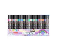Generisch Glitter Marker for Colouring - Double Tip Painting Pen with Shimmer Effect, Glitter Pens for Teaching - for Journal Scrapbook Crafts Notebook School Home Office Teacher Student