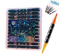 Generisch Glitter Marker - Text Marker Art Supplies, Brush Tip Marker - For Notebooks, Birthdays, Classrooms, Schools, Offices, Adults, Children, Teenagers and Beginners