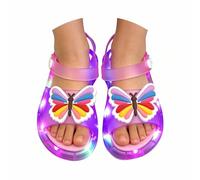 Generisch Glitter Summer Sandals with Luminous Pattern for Girls Comfortable Flat Jelly Shoes with Luminous Effect Perfect for Everyone Ideal for School Outdoor Activities, pink, 2 UK