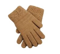 Generisch Gloves White Women's Winter Knitted Full Finger Gloves for Men and Women Latex Clothing Women's Sex Toy (Gold, One Size)