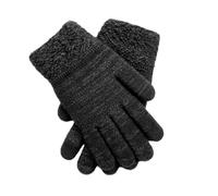 Generisch Gloves White Women's Winter Knitted Full Finger Gloves for Men and Women Latex Clothing Women's Sex Toy (Black, One Size)