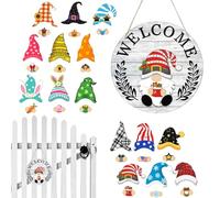 Generisch Gnomen Decorative Items, Magnetic Interchangeable Accessories, Wooden Door Hanger with GNOME, for Friends, Adults, Men, Women, Holiday, Home, Garden, Indoor, Outdoor