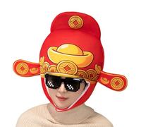Generisch God Of Wealth Plush Hat - Plush Headpiece for Cosplay - Headpiece for New Year - for Halloween & Carnival & Costume Parties Photo Shoots & Stage Performances