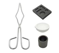 Generisch Gold Melting Set, 4 Portable Non-Slip Handles | Casting Moulds for Metal Bars | For Beginners in Metal Crafts: Casting, Shaping and Repairing Rings and Chains