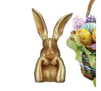 Generisch Golden Bunny Figure, Golden Rabbit Figure as Decorative Object, Spring Rabbit Decoration for the Desk, for Living Room, Party Table, Sideboard, Fireplace Decoration, Entrance Area