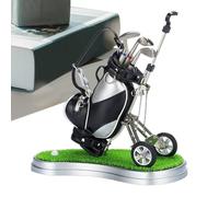 Generisch Golf Bag Pen Holder, Golf Pens, Mini Golf Bag with Trolley, 3 Golf Clubs and Pens, Golf Souvenirs, Funny Christmas Stockings for Adults, Men, Golfers, Colleagues