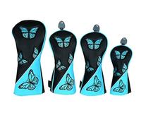 Generisch Golf Club Head Covers, Set of 4 Butterfly Pattern Golf Accessories Set, Head Covers for Drivers, for Men, Dads, Grandfathers and Golf Lovers, as a Birthday Gift for