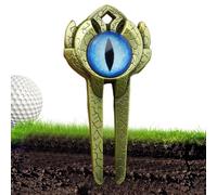 Generisch Golf Divot Fork, Die-Cast Zinc Alloy Material | 3.14 x 1.57 x 0.47 Inch 2-Prong Fork 42G - 3D Evil Eye Repair Accessories in Green for Golfers, Maintenance and Place Label