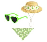 Generisch -Goose Costumes | Spring Straw Hat Glasses - Daisy Print Goose Statue Fancy Dress - for Pool Party Indoor Home Garden Patio Garden Path Summer Holiday