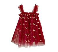 Generisch Gorgeous Toddler Sleeveless Floral Dress - Ideal for Parties Holiday Occasions, red, 3-4 Years