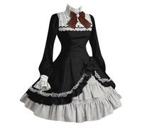 Generisch Gothic Steampunk Clothing Women's Medieval Clothing Women's Steampunk, Renaissance Maid Cosplay Costume Halloween Costume, black, XXL