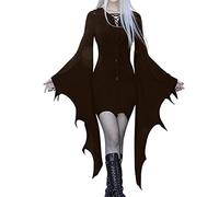 Generisch Gothic Women's Costumes, Bat Cape, Women's Bat Costume for Adults, Medieval Vampire Costumes, Witch Cosplay, Halloween Costume for Halloween, Carnival Party