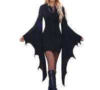 Generisch Gothic Women's Costumes, Bat Women's Cape Bat Costume for Adults Medieval Vampire Costumes Witches Cosplay Clothing Steampunk Rave Halloween Costume Festival Carnival