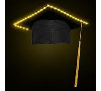 Generisch graduation hat for students university light up cap with led hat with pom pom hat college costume accessory theme party decoration