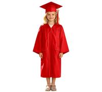 Generisch Graduation Weave Pattern Dress with Pockets for Stag Night Party (Red, 3-4 Years)