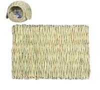 Generisch Grass House for Rabbits, Grass House , Woven Animal House, Hand-Woven Straw Hut, Small Animal Cages, Hay Mat for Guinea Pigs, Hamsters, Chinchillas, Squirrels
