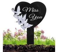 Generisch Grave Decorations Memorials, 2D Acrylic Cemetery Stake for Outdoors, Metal Memorial Garden Stake Sign for Lawn, Graveside Cemetery Decoration for Remembrance