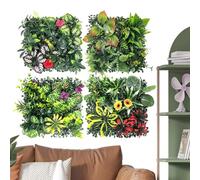 Generisch Green Wall Privacy Screen - Pack of 4 25 x 25 cm Artificial Leaves Wall Decoration Leaf Wall Balcony Plant Panel Wedding Patio Living Room Office Café Restaurant Photo Booth Indoor