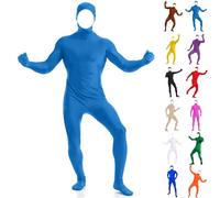 Generisch Greenscreen Suit, One-Piece Full Body Bodysuit Unisex for Adults, Halloween Costume Slenderman Lorax, Carnival, Cosplay, Second Skin, Skin Jumpsuit, with Open Face