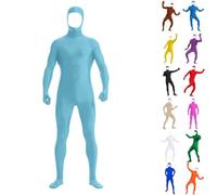 Generisch Greenscreen Suit, One-Piece Full Body Bodysuit Unisex for Adults, Halloween Costume Slenderman Lorax, Carnival, Cosplay, Second Skin, Skin Jumpsuit, with Open Face