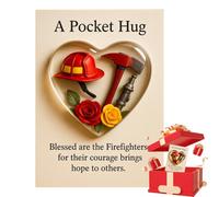 Generisch Greeting Card | Heart-Shaped Fire Brigade Pendant with Motif and Design, Thank You Greeting Card | For Women, Family Tree, Easter, Door Decoration, Home, Desk, Backpack, Holidays and