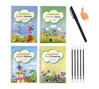 Generisch Groove Writing Exercise Book Reusable Work Book, Handwriting Exercise Book with Grooves for Children for Class Homeschool Holiday Weekend Travel Children Girls Teachers