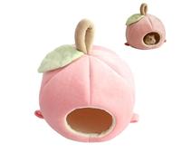 Generisch Guinea Pig Bed Hamster Bed Small Animal Fleece House Cute Peach Winter Warm Guinea Pig Hideout Cave for Dwarf Rabbits Chinchilla Gold Hamster Mice Hedgehog (Pink 1 Piece)