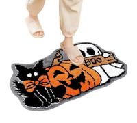 Generisch Halloween Bath Rug Imitation Cashmere 40 x 60 cm Special Shape Halloween Bath Mat with Non-Slip Soft Indoor Cute Pumpkin Rug, Welcome Mat for Home Hello Decoration