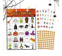 Generisch Halloween Bingo Playing Cards for Children, Party Paper Bingo Cards, Interactive Halloween Craft Accessories, Board Game Material for Family Groups