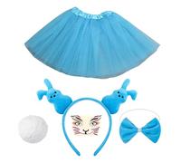 Generisch Halloween Bunny Costume Set, Rabbit Dress Set, Colourful Halloween Outfit Set, Funny Cosplay Accessories, Adorable Party Supplies for Women, Girls
