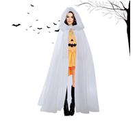 Generisch Halloween Cape with Hood Long Transparent Tulle Cape